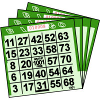 1 ON Green Tint Paper Bingo Cards (500 ct)