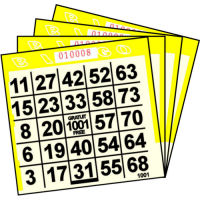 1 ON Yellow Tint Paper Bingo Cards (500 ct)